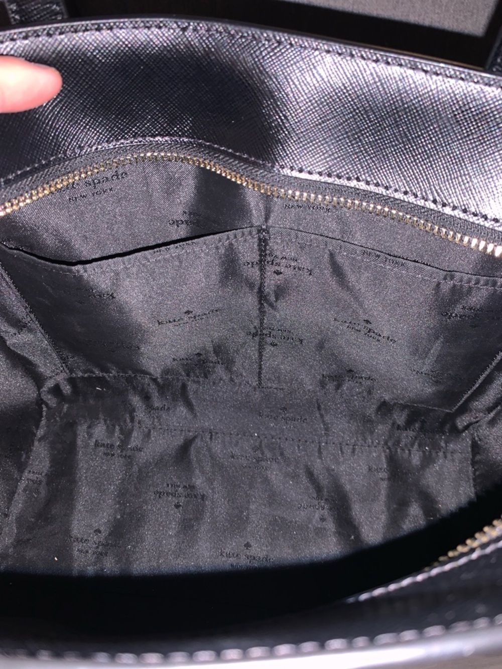 Kate Spade Staci Medium Black Saffiano Leather Tote Bag Classic Everyday Handbag - Picture 8 of 8